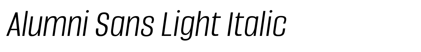 Alumni Sans Light Italic